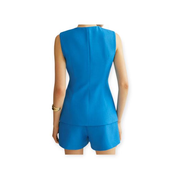 Blue Sleeveless Blazer & Shorts Set Commense  – NWT, Size Small - Picture 4 of 6